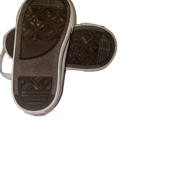 Girls converse all stars pink low top sneakers size 3 baby toddler kids - Picture 4 of 5